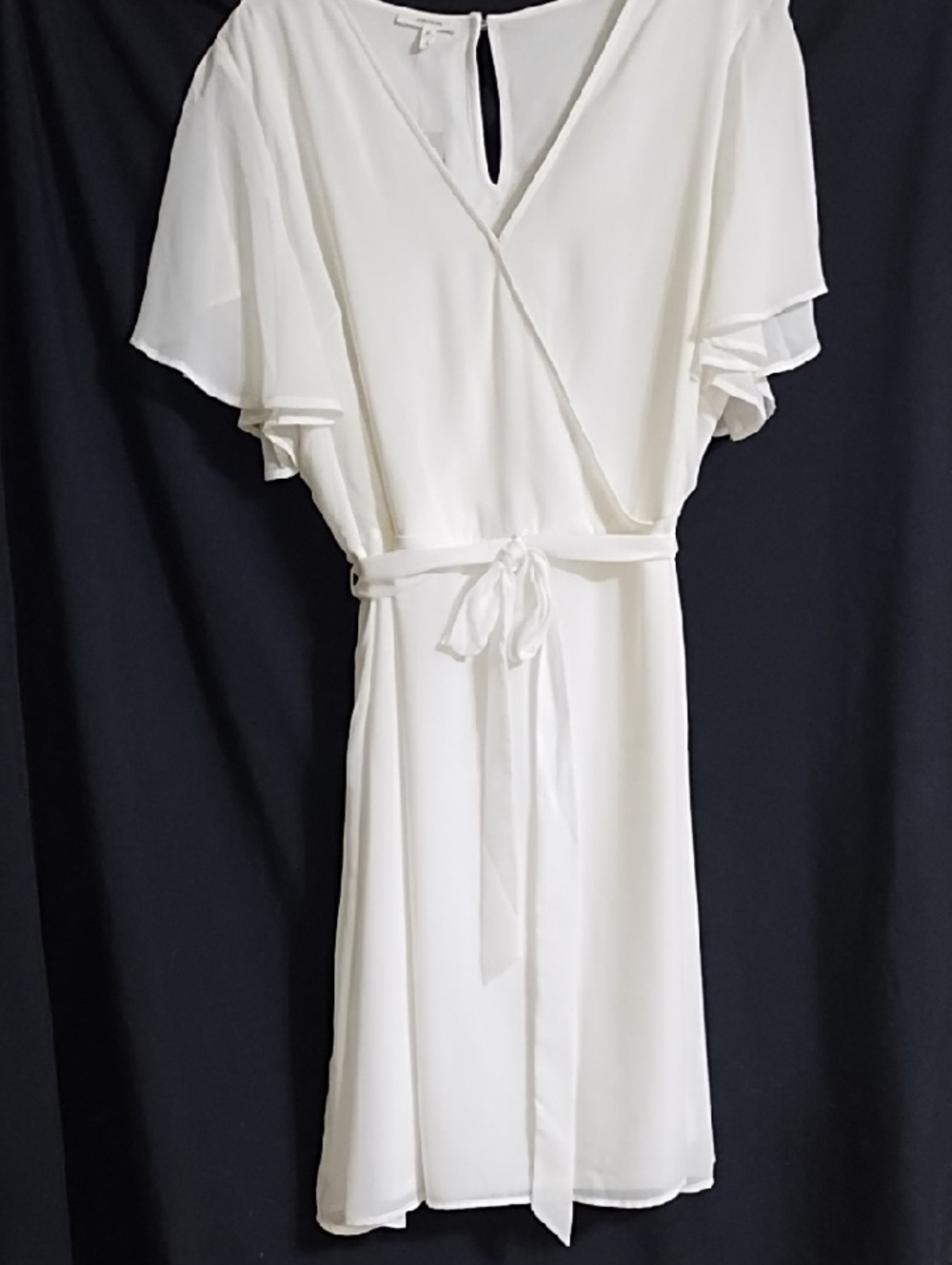 NWT Maurice White Wrap-Front Flutter Sleeve Dress, Sz 2X